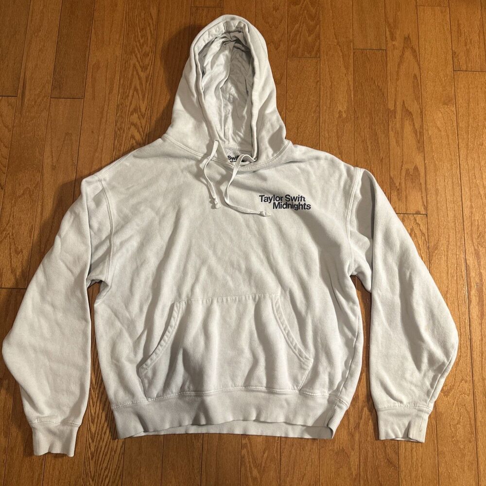 Taylor Swift Midnights Light Blue Double Sided Hoodie Sweatshirt Size Medium
